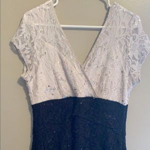 Black and white beaded dress